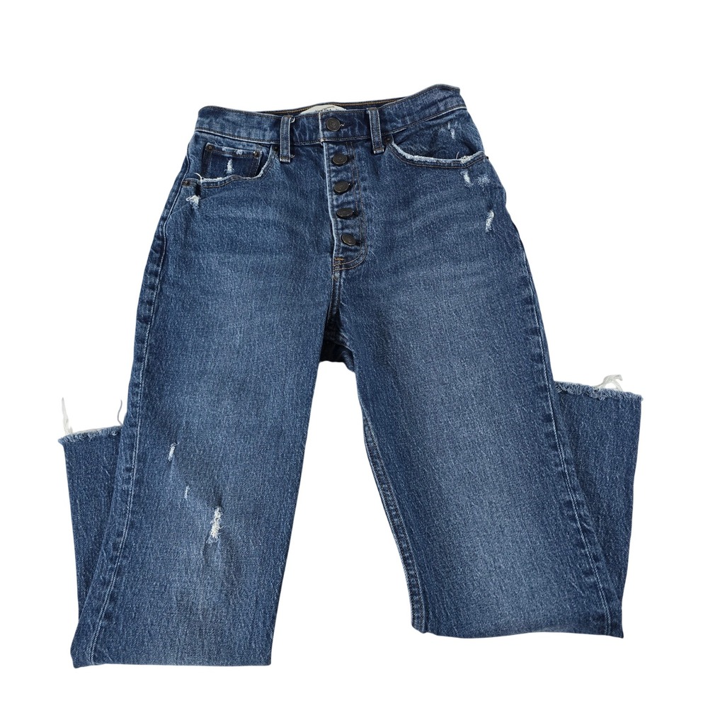 Abercrombie & Fitch The Kick Flare Ultra High Rise Distressed Jeans Blue 26/2S